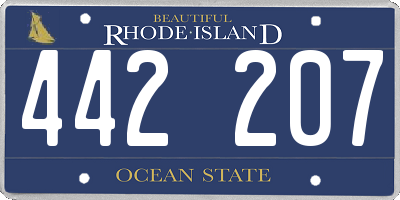 RI license plate 442207