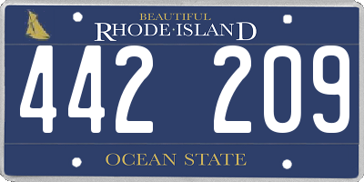 RI license plate 442209