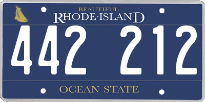RI license plate 442212