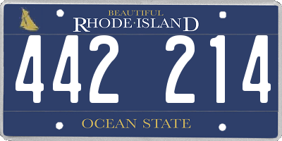 RI license plate 442214