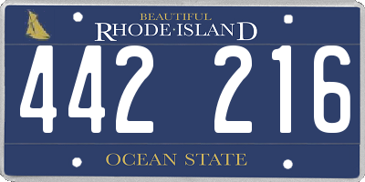 RI license plate 442216