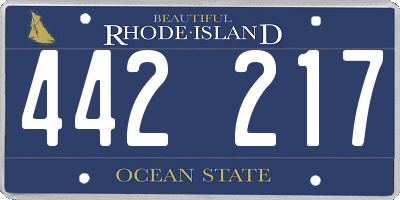 RI license plate 442217