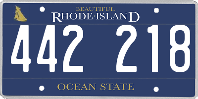RI license plate 442218
