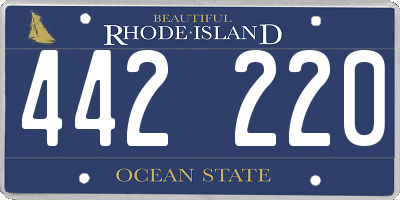 RI license plate 442220