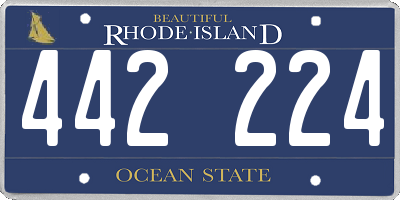 RI license plate 442224
