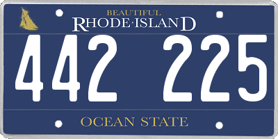 RI license plate 442225