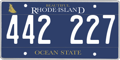 RI license plate 442227