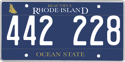 RI license plate 442228