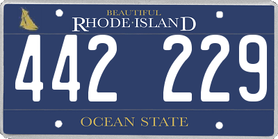 RI license plate 442229