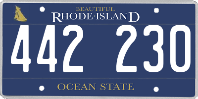 RI license plate 442230
