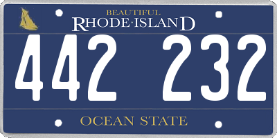 RI license plate 442232