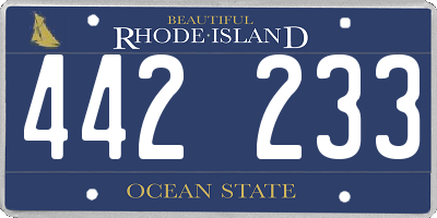 RI license plate 442233