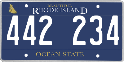 RI license plate 442234