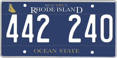 RI license plate 442240