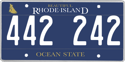 RI license plate 442242
