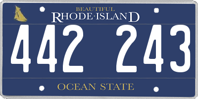 RI license plate 442243