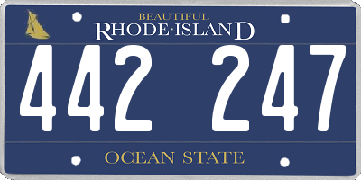 RI license plate 442247