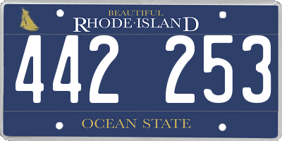RI license plate 442253