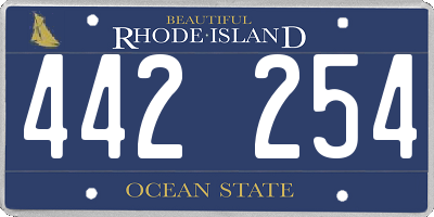 RI license plate 442254