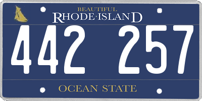 RI license plate 442257