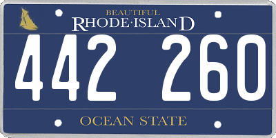RI license plate 442260