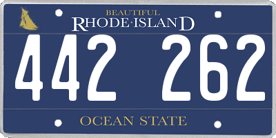 RI license plate 442262
