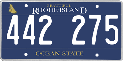 RI license plate 442275