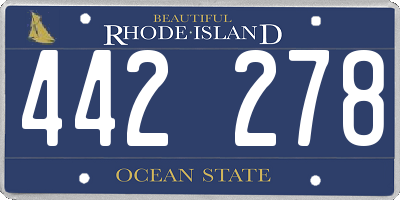 RI license plate 442278