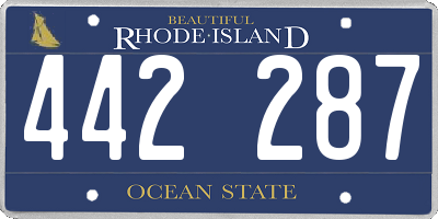 RI license plate 442287