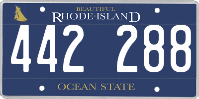 RI license plate 442288