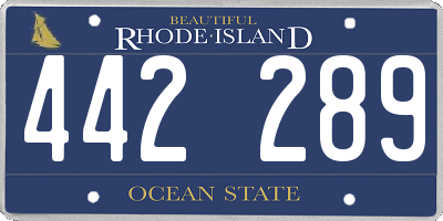 RI license plate 442289