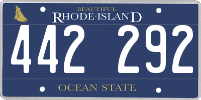 RI license plate 442292