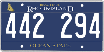 RI license plate 442294