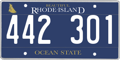 RI license plate 442301