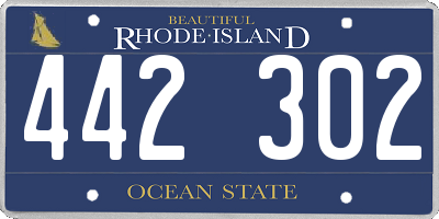 RI license plate 442302