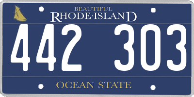 RI license plate 442303
