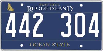 RI license plate 442304