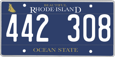 RI license plate 442308