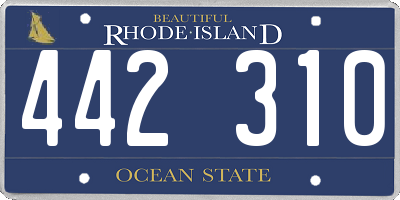 RI license plate 442310