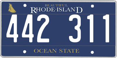 RI license plate 442311
