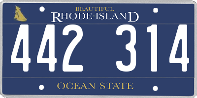 RI license plate 442314
