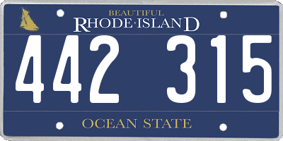 RI license plate 442315