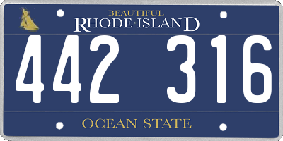 RI license plate 442316