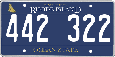 RI license plate 442322