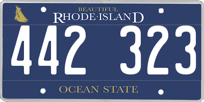 RI license plate 442323
