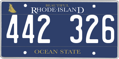RI license plate 442326