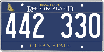 RI license plate 442330