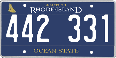 RI license plate 442331