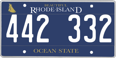 RI license plate 442332