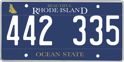 RI license plate 442335